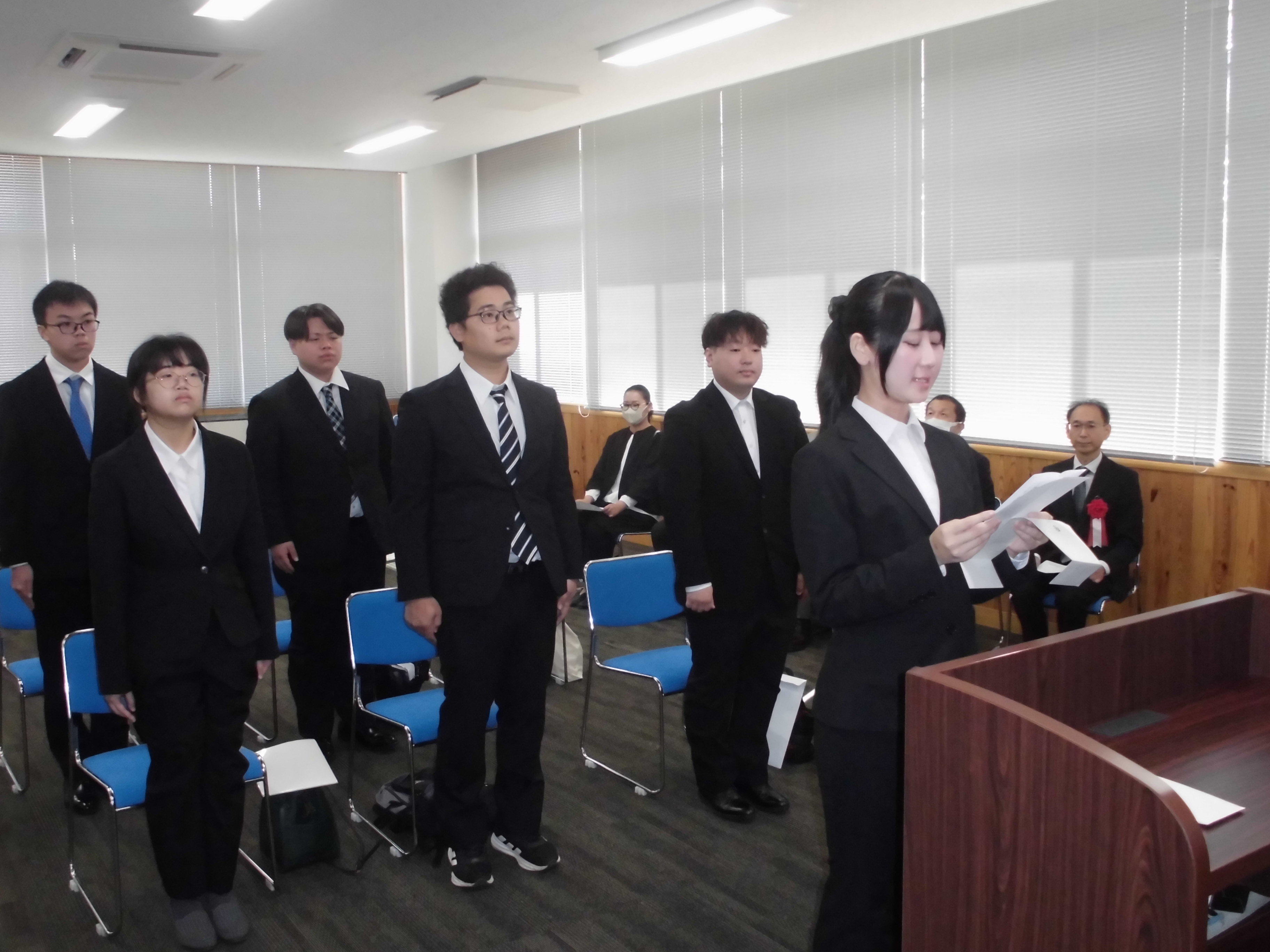 令和８年度 短期課程機械科 後期（22期）の入学式を行いました。